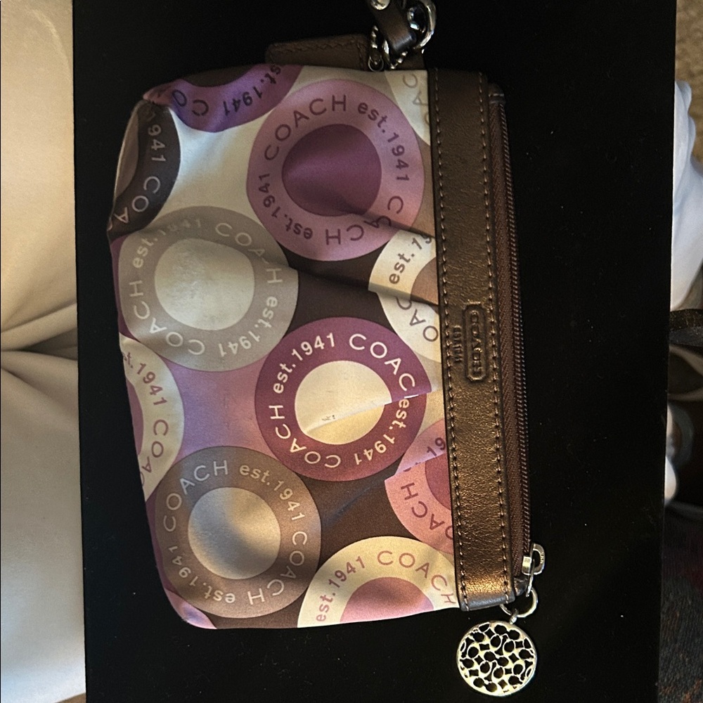 Coach Brown and Purple Wristlet